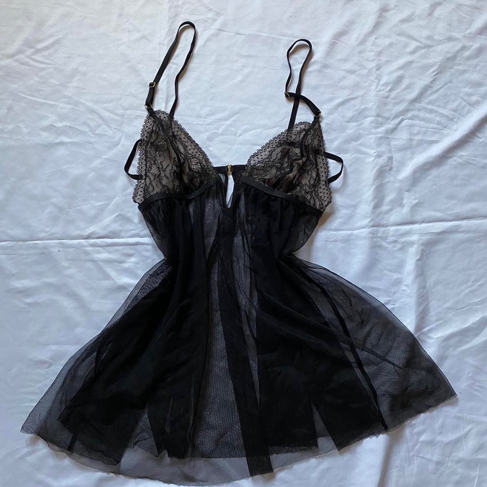 Victoria secret mesh baby doll slip dress